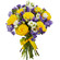 bouquet of yellow roses and irises. Omsk