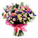bouquet of roses, lisianthuses and alstroemerias. Omsk