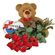 red roses with teddy and chocolates. Omsk