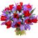 bouquet of tulips and irises. Omsk